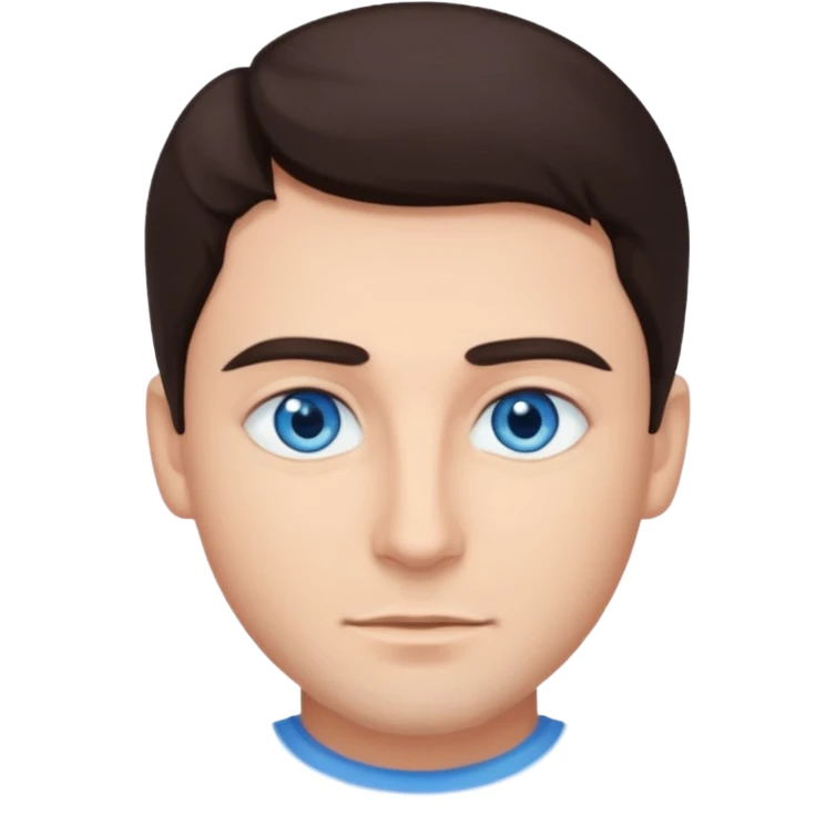 homme yeux bleu azur cheveux brun foncé emoji
