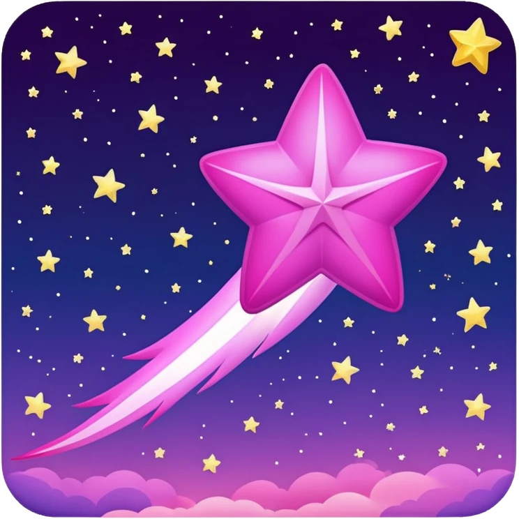 purple-pink shooting star emoji