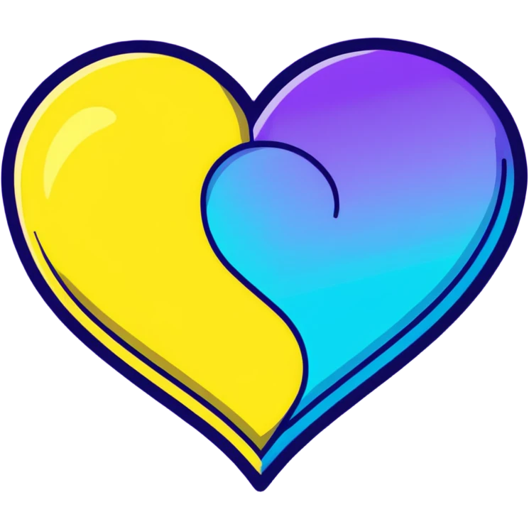 heart with yellow and blue gradient emoji