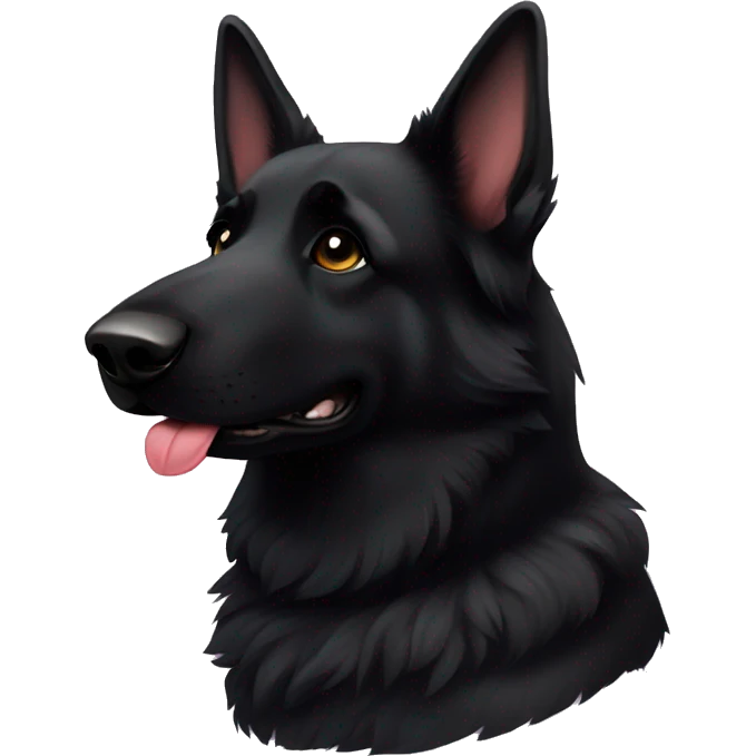 Black German shepherd in love emoji
