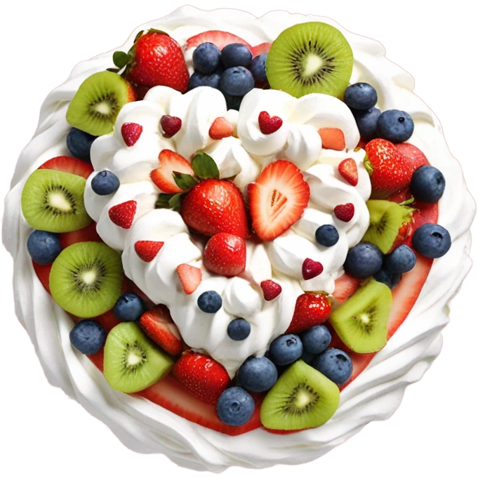 Heart shaped pavlova emoji