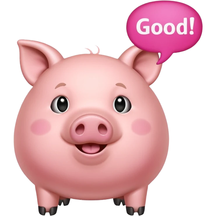 Pig with Inspirational good morning emoji