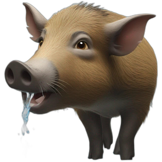 boar drinking water emoji