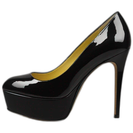 One Black Patent Leather Daffodile Platform Heels emoji