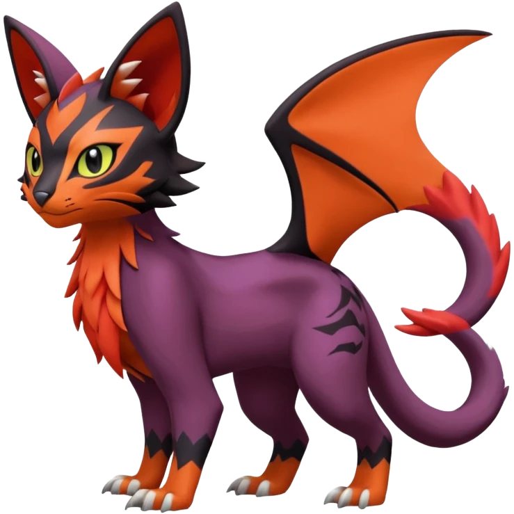 Liepard-Noivern-Litten-Sprigatito-Pokémon-fusion-creature (full body) emoji