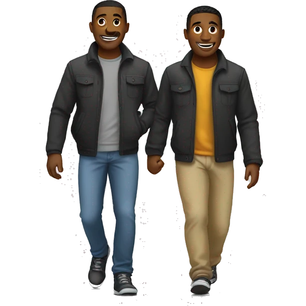 Two guys walking together  emoji