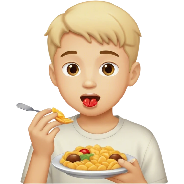 boy eating food emoji
