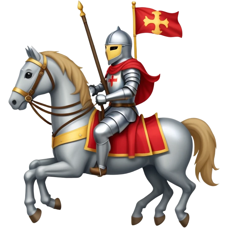 knight on horse holding a flag emoji