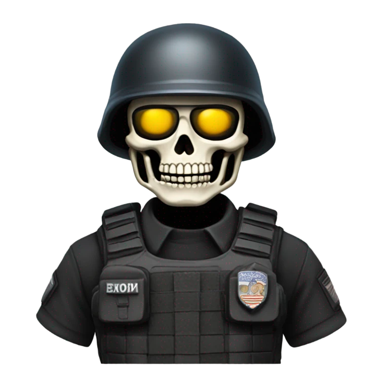 Skeleton swat officer emoji