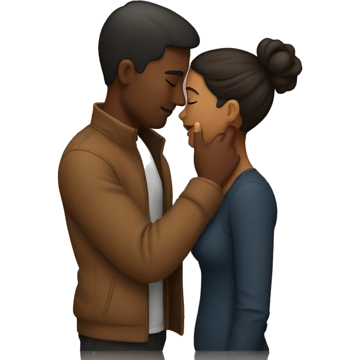 Brown couple kissing  emoji
