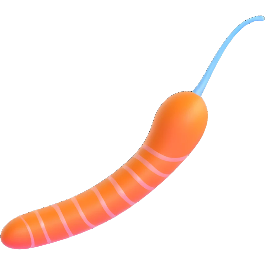 spermatozoid, slightly glossy emoji