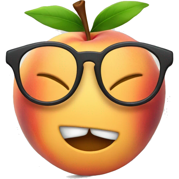 peach face in glasses emoji