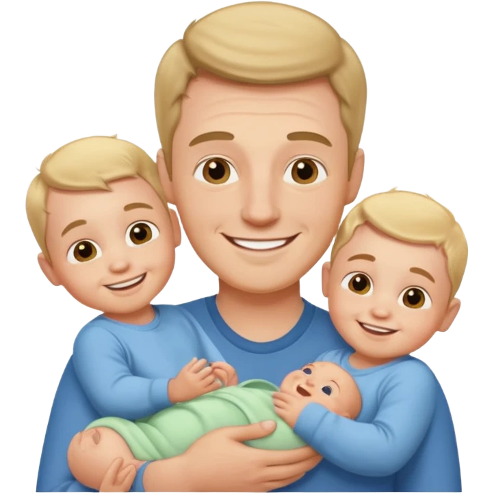 white man with three babies emoji