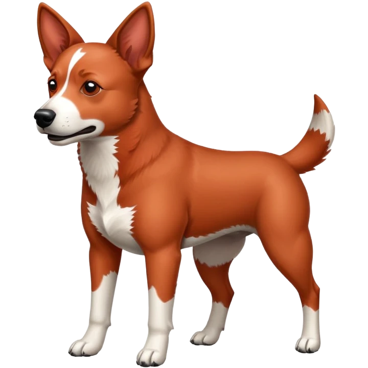 Red heeler ready to play emoji