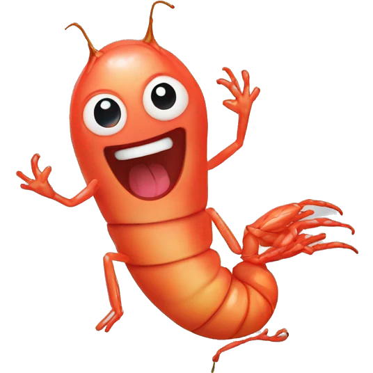 Une crevette mangeant en dansant emoji