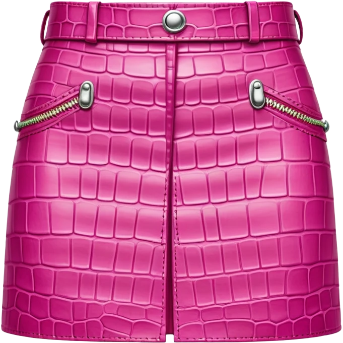 super realistic pink crocodile leather mini skirt emoji