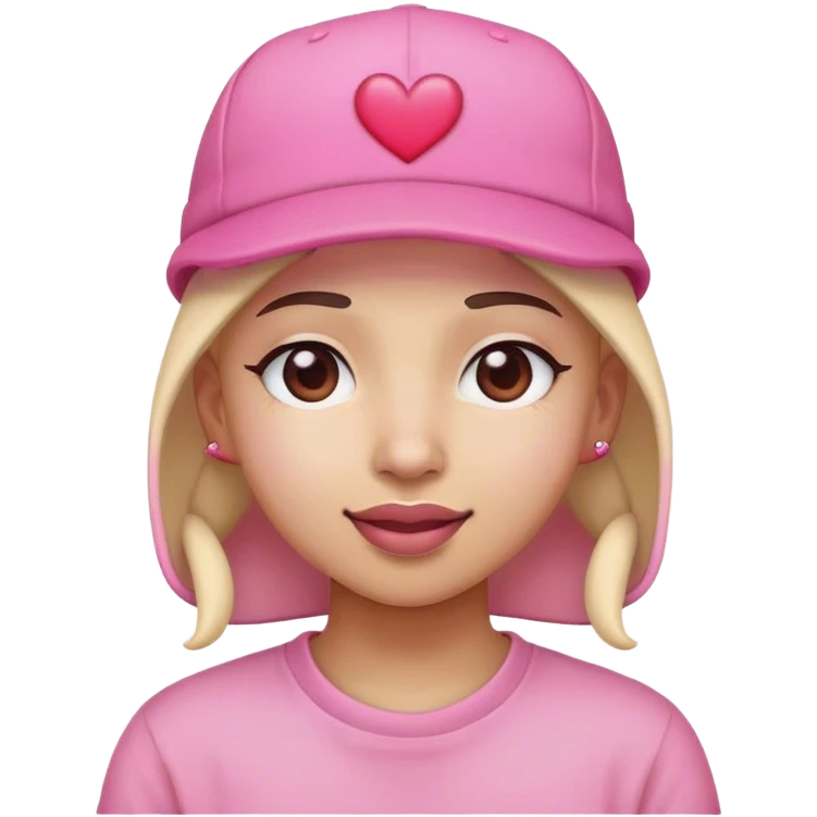 heart eyes emoji with pink backwards hat emoji