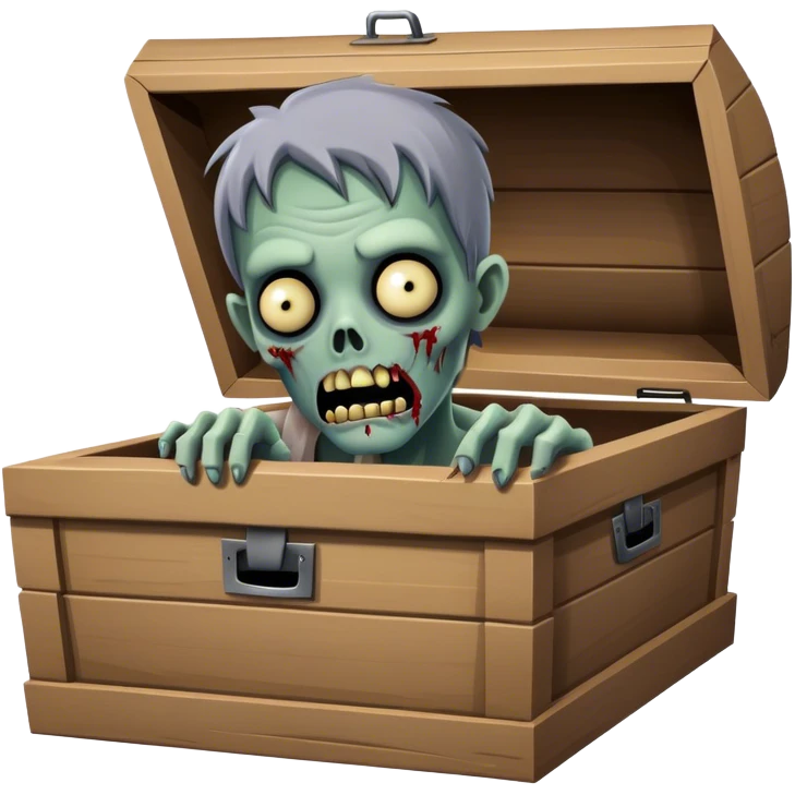 Zombie peeking out of a coffin emoji