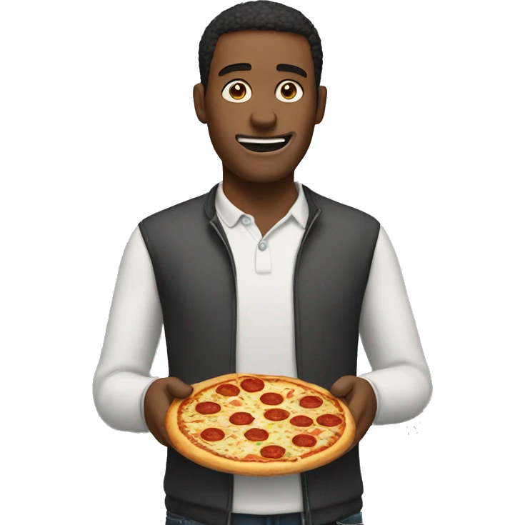 man eat pizza emoji