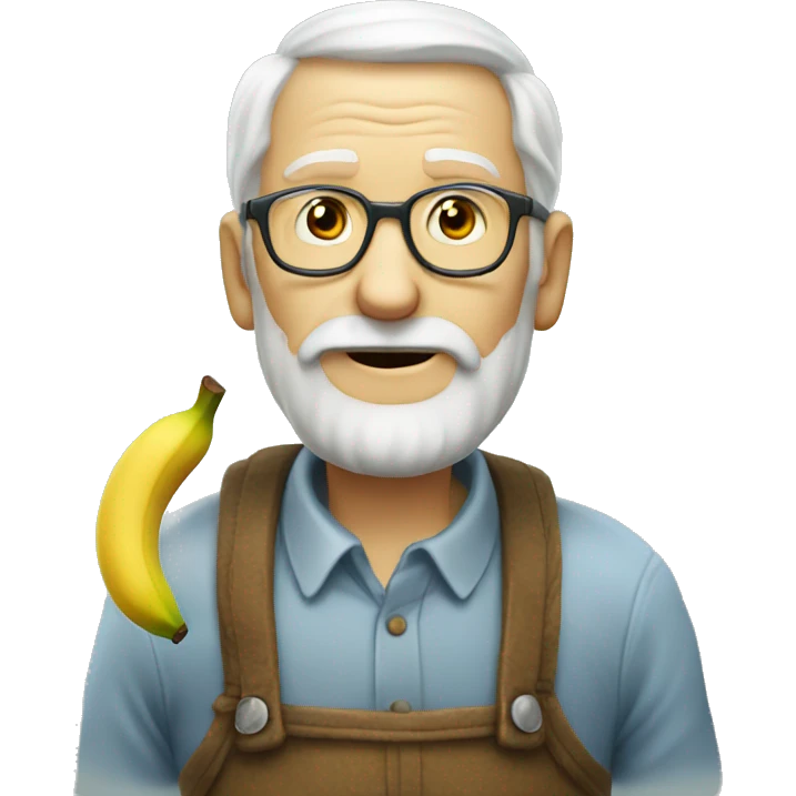 Old man a banana water emoji
