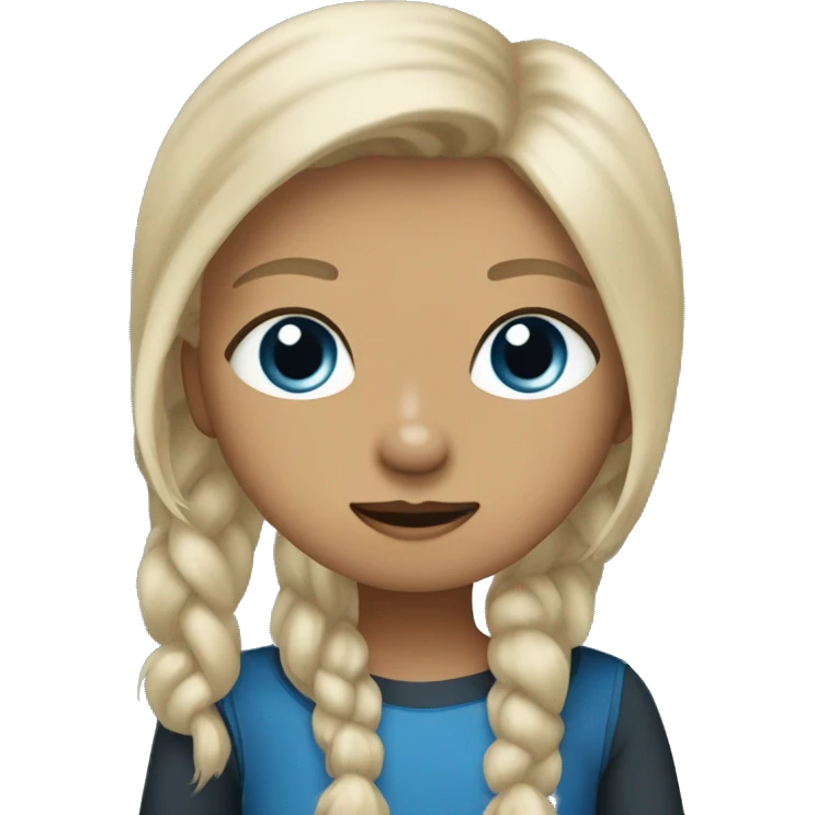 Black Yorkshire Terrierer with Beige Head hold by a Girl with Blonde Hair and Blue eyes emoji