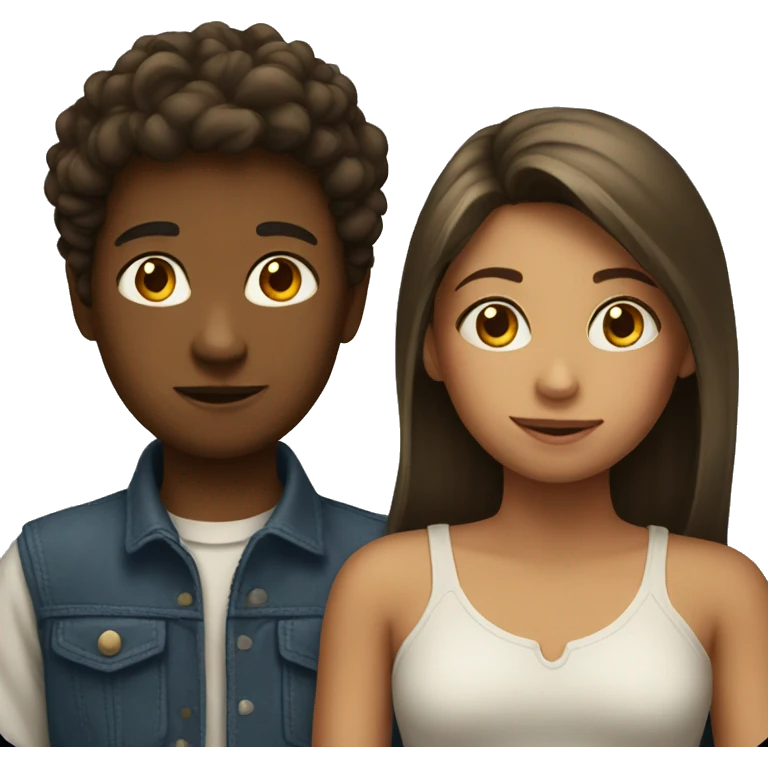 A girl with a boy emoji