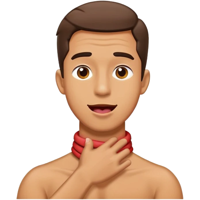 Man crossing arms on neck with tongue out emoji