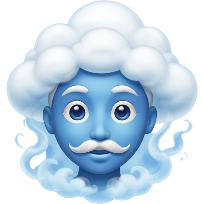 blue genie emerging smoke. emoji