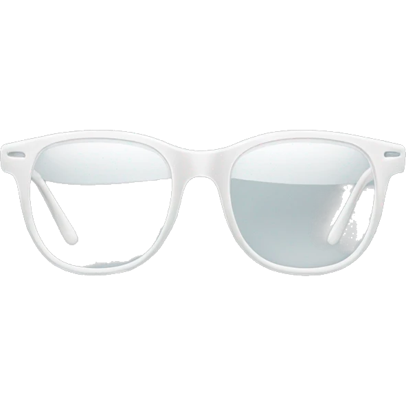 Transparent white eyeglasses emoji