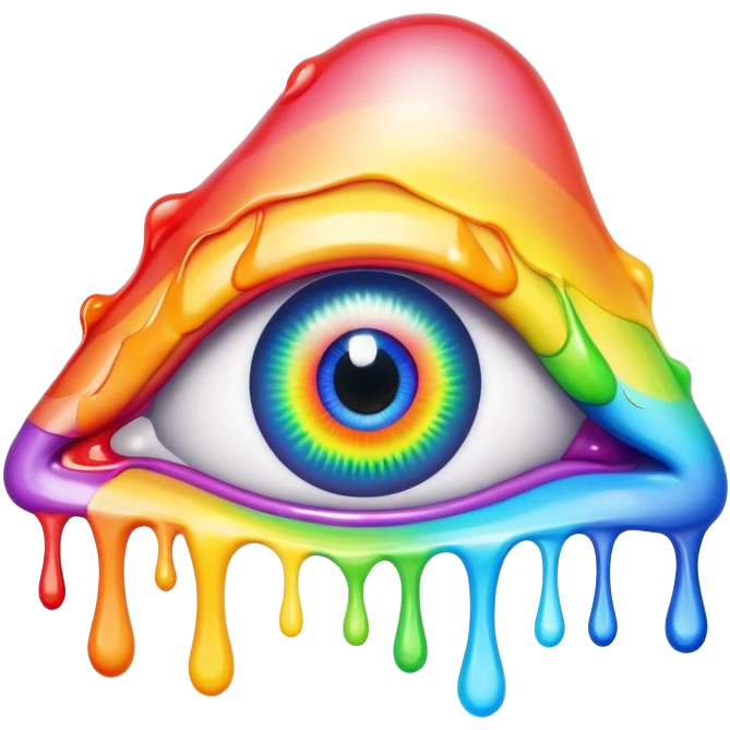 melted surreal rainbow eye emoji