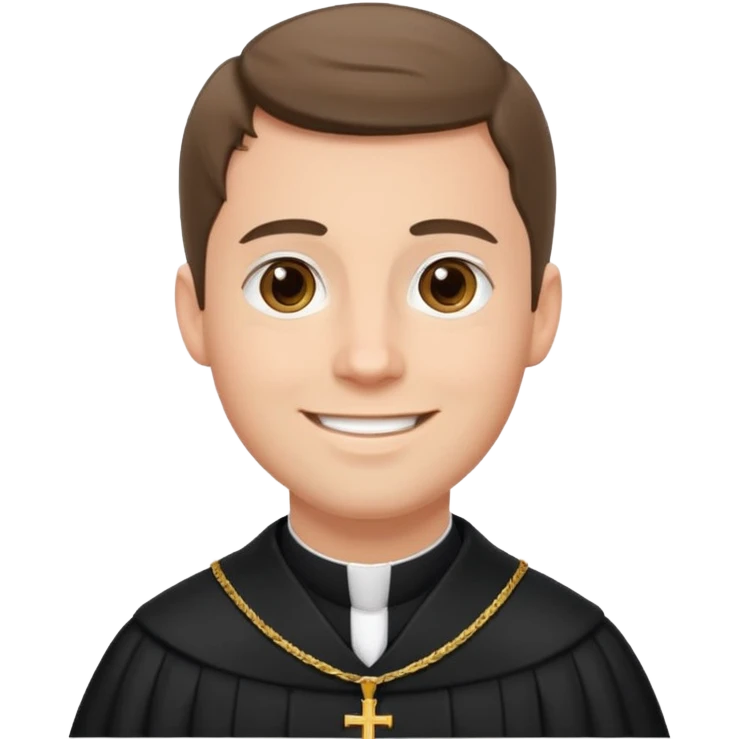 Graduating young priest catholicwhite man, catholic emoji