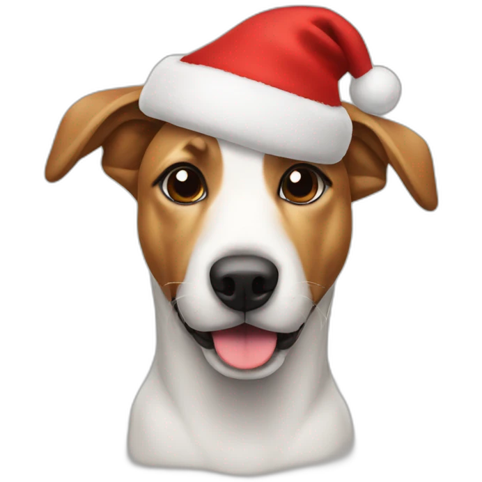dog with christmas hat emoji