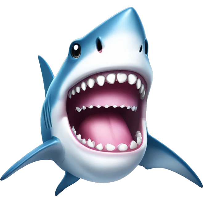A shark with diamond blinging teeth  emoji