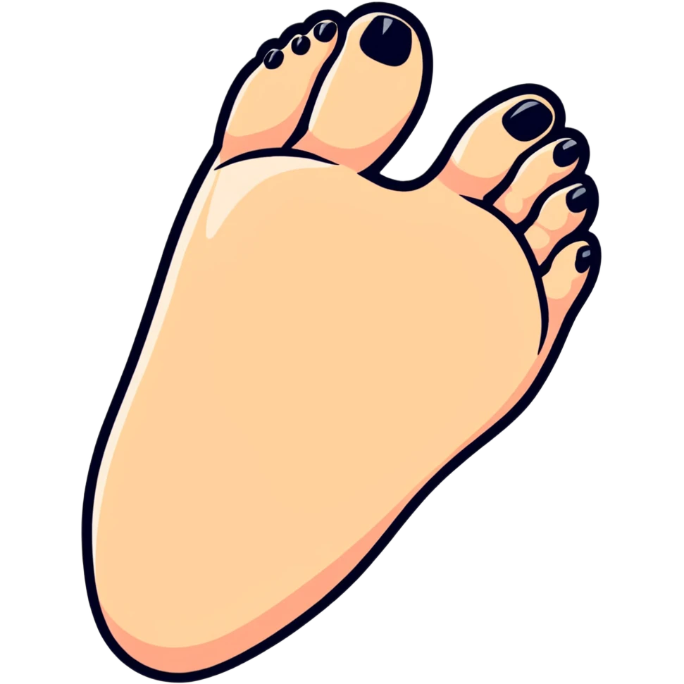 colorful foot with toes widely splayed out emoji
