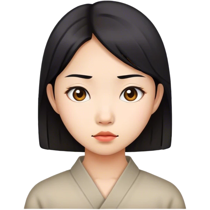 suspicious asian girl  emoji