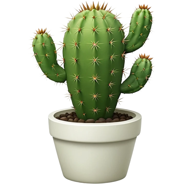 Cactus + white pot, Window Plants. emoji
