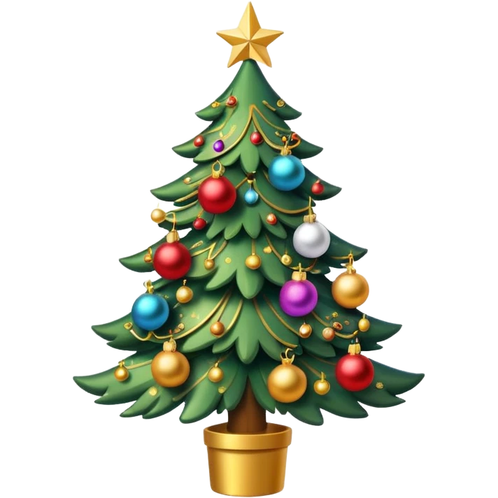 Christmas tree cute golden emoji
