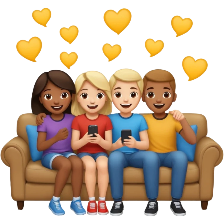 Siblings Sharing In A Living Room Emoji AI Emoji Generator