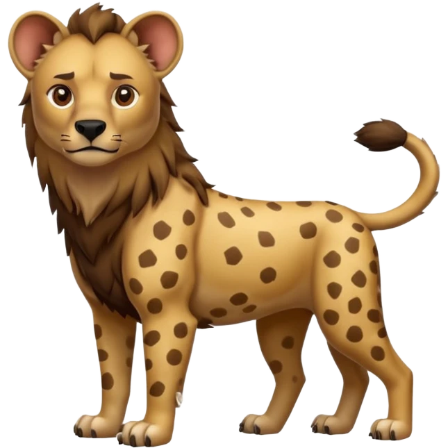 The hyena is something between a lion and a dog. A very subtle distinction.  Full body emoji