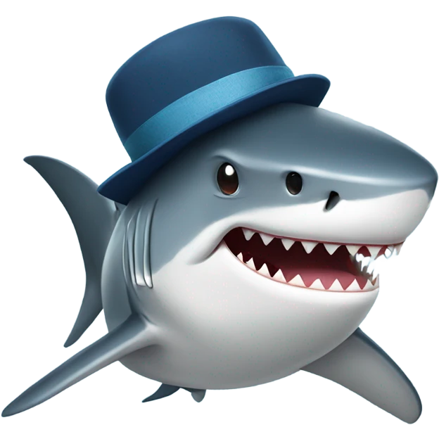 shark with hat emoji
