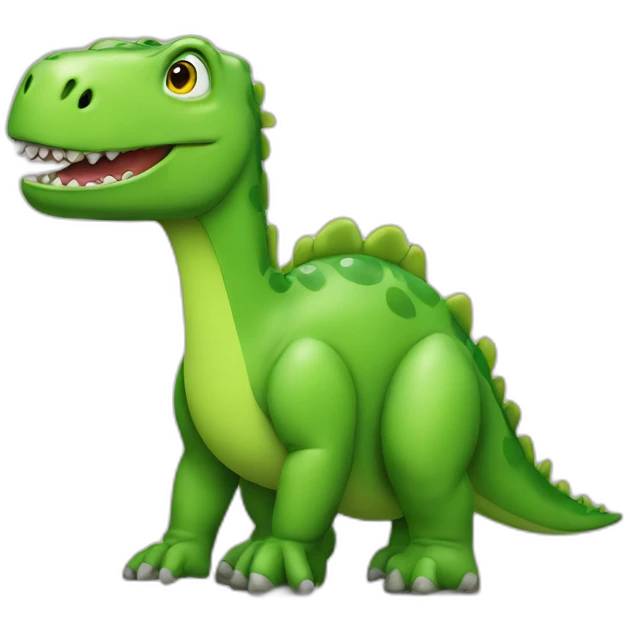 green dinosaur with a shoe emoji