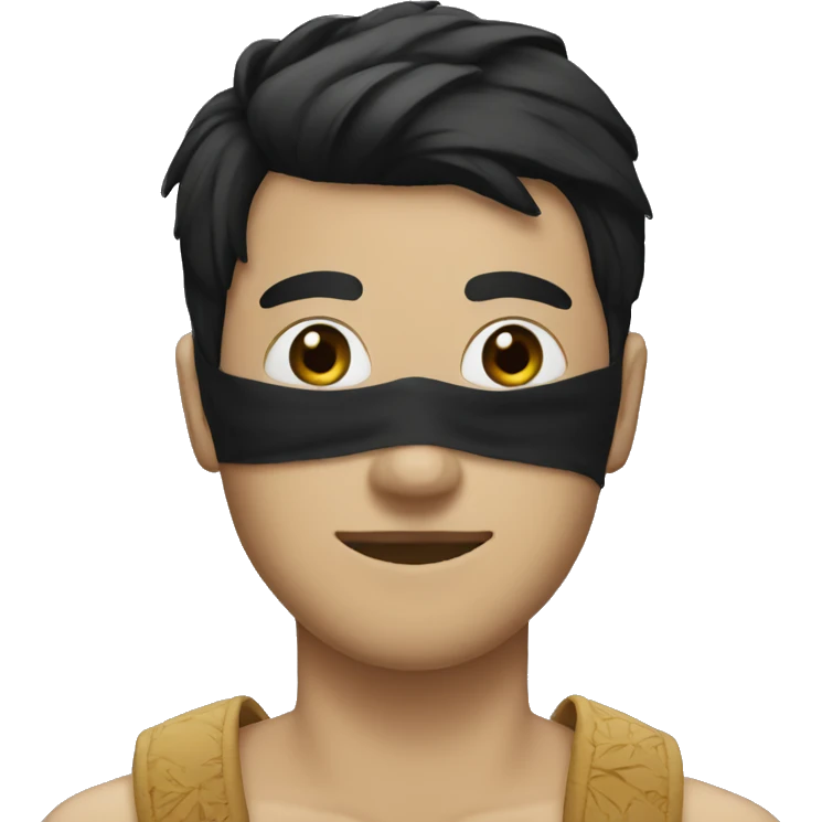 MAN MASKED WITH BANDANNA BLACK HAIR  emoji