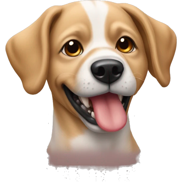 Un chien avec un doigt de pied dans la bouche  emoji