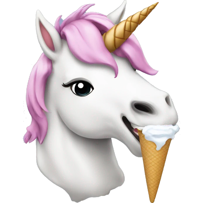 Unicorn eating ice cream  emoji