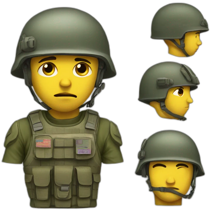 sad soldier in helmet emoji