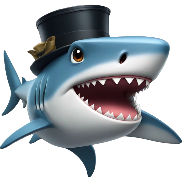 Shark with tophat emoji
