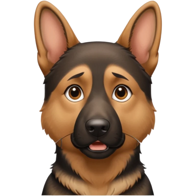 A German shepherd looking confused emoji