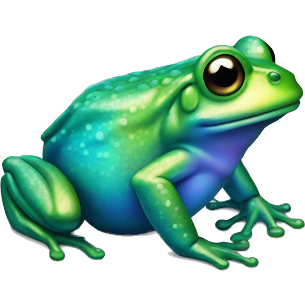 Iridescent frog emoji
