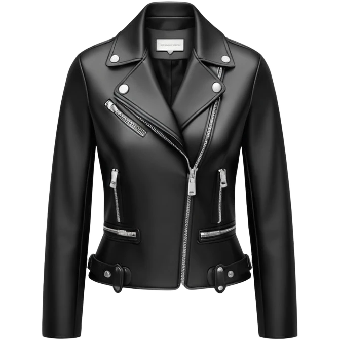 Realistic Dolce and Gabbana womens black leather jacket emoji