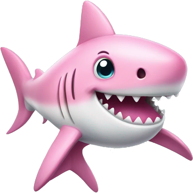Cute pink shark emoji